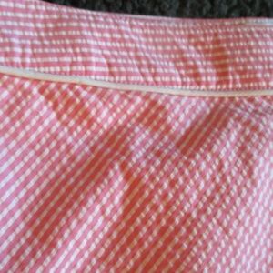 Greg Norman Seersucker Pink Golf Skort Skirt VTG